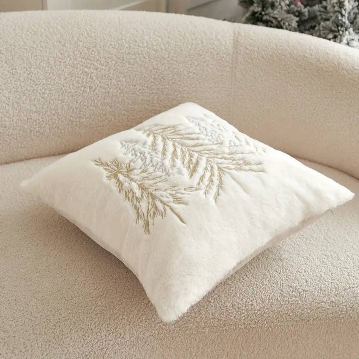Huis Van Merken - Wholesale Throw Pillow Cover - Christmas Tree Embroidered Pillow Cover - Gold Silver Holiday Decor3