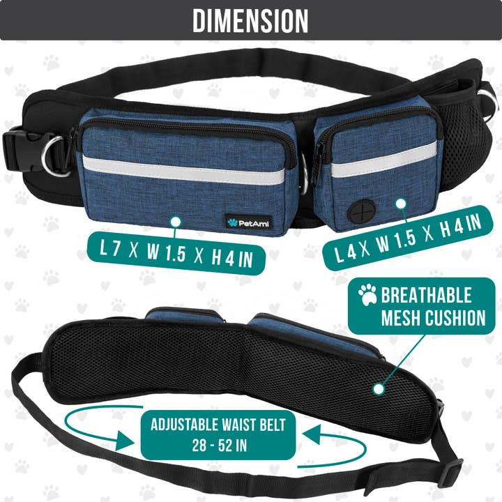 PetAmi - Wholesale Pet Leash - Dog - Deluxe Hands Free Dog Leash Bag