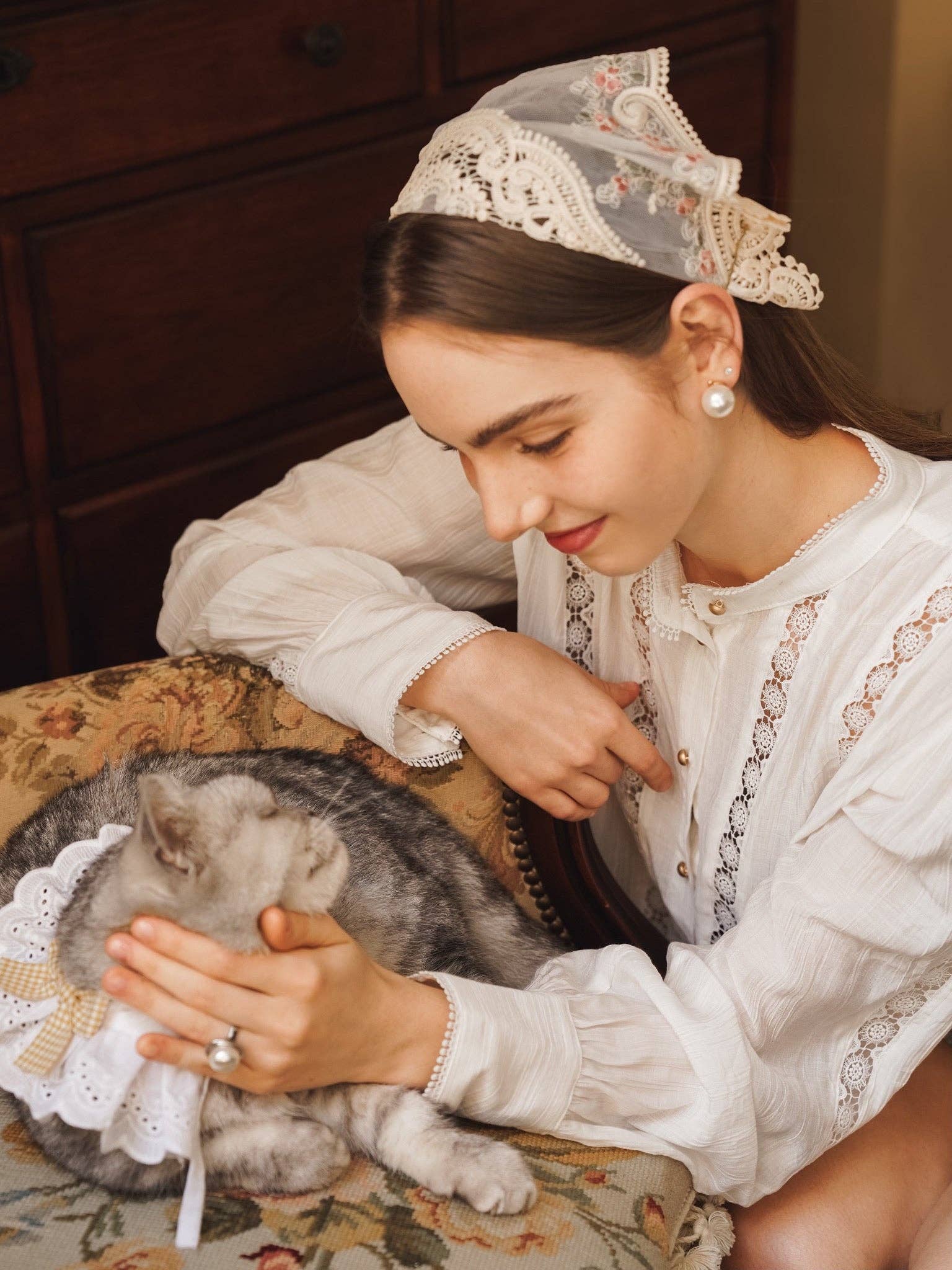 ROSIE POSIE - Wholesale Blouse - Women's - RP2225 - Vintage-Inspired Lace Trimmed Blouse5