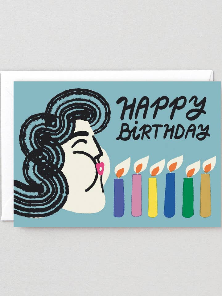 Happy Birthday Candles' Greetings Card for wholesale by Wrap (US duties paid)