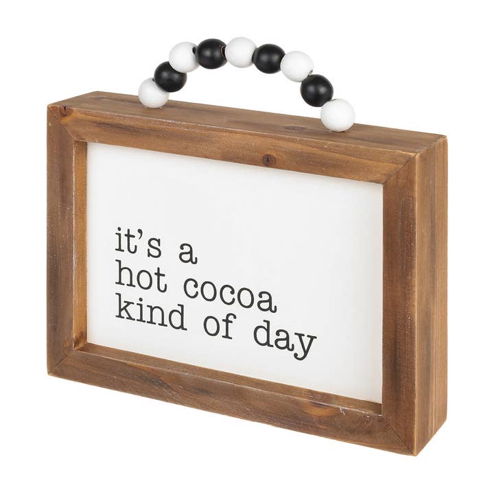 FR-1426 - Cocoa Christmas Framed Sign w/ Beads for wholesale by Collins Painting & Design