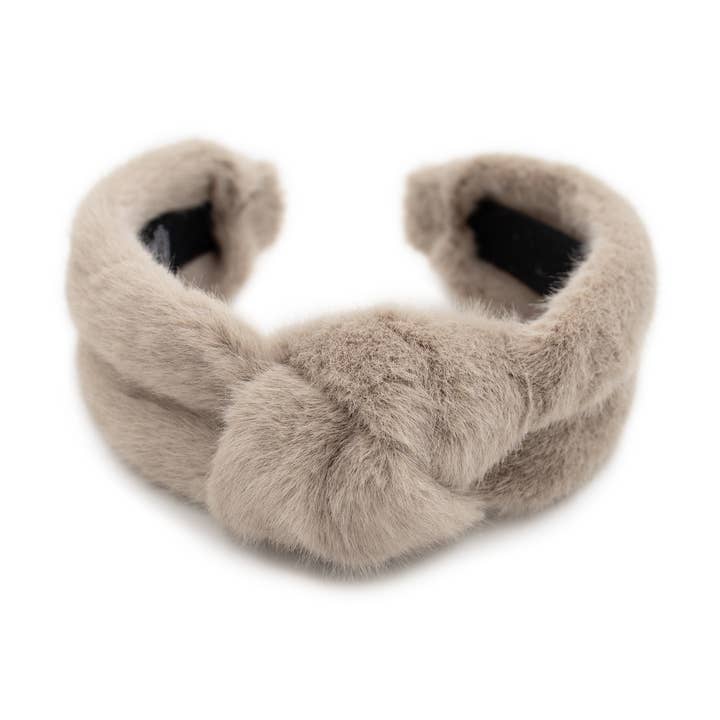 Surell - Wholesale Fashion headband – women's - Faux Mink Fur Hairband with Knot2