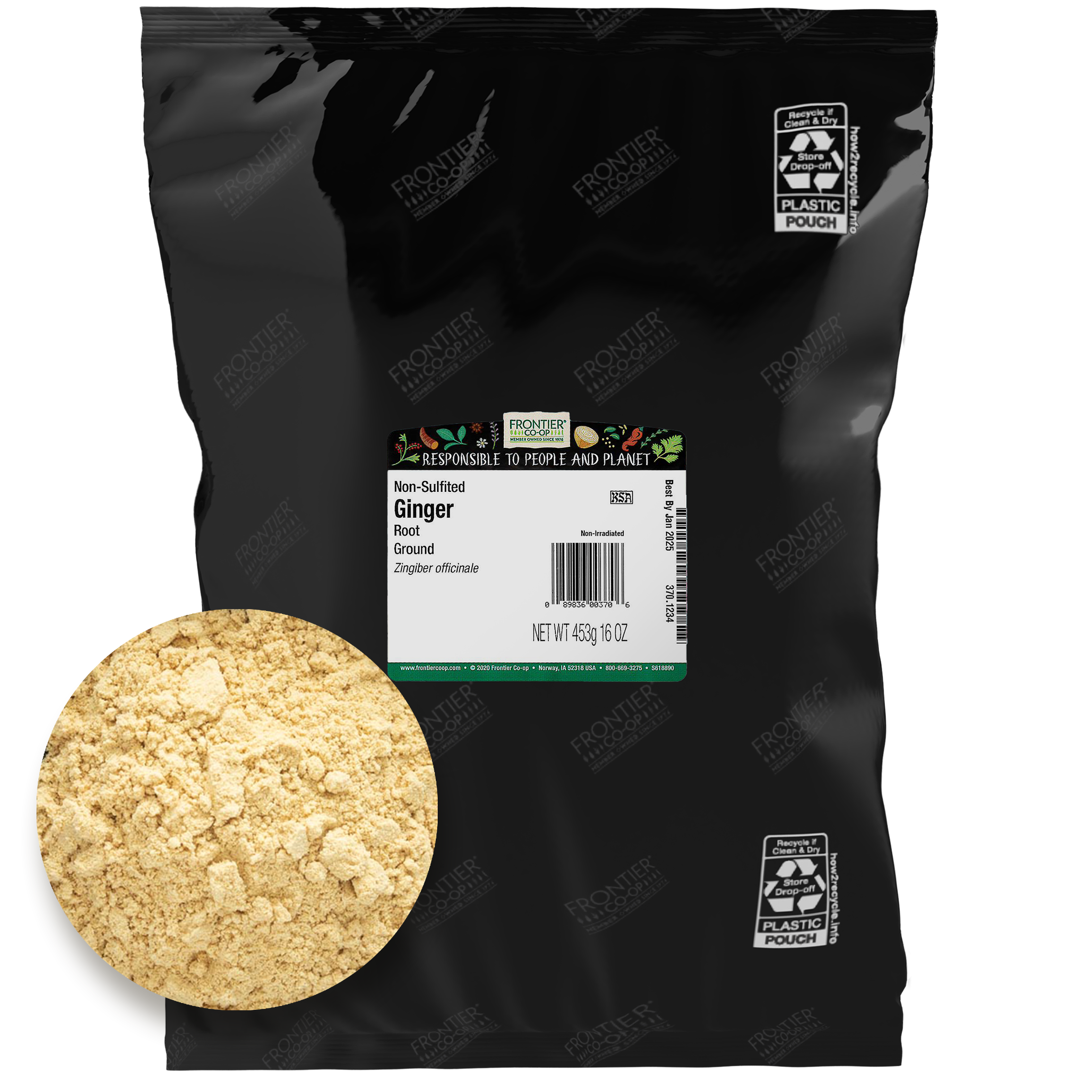 Frontier Co-op - Wholesale Dried Spice - Ginger Powder, Keto & Paleo Friendly, Warm & Spicy, 1 lb1