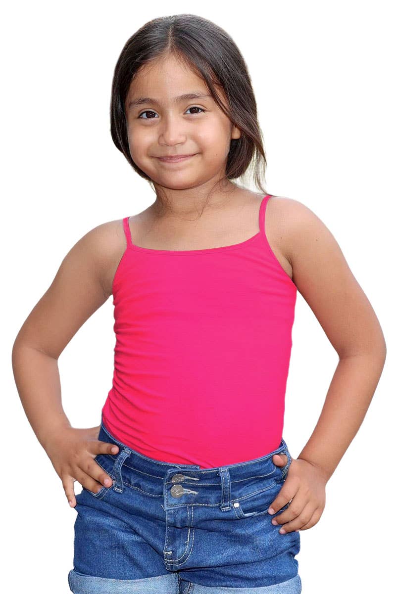 Cutie Patootie Clothing - Wholesale Tank Top - Kids - GKT-16058A Girl's Solid Cami Tank Soft Cotton Lycra2