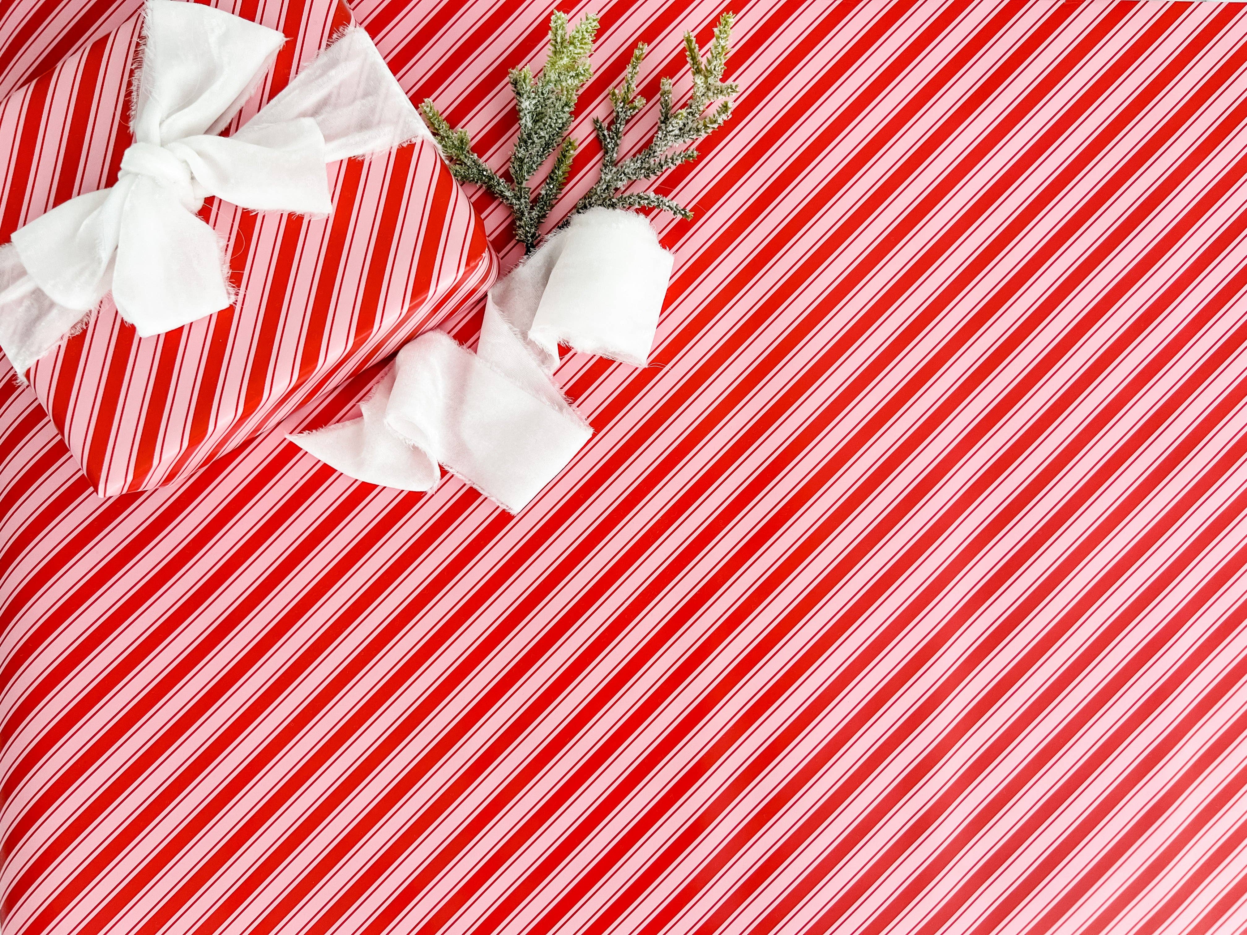 Trim & Twine - Wholesale Wrapping Paper Roll - Candy Stripe Christmas Wrapping Paper Roll