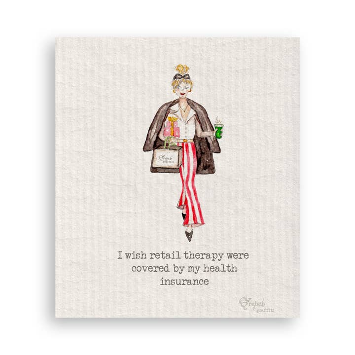 French Graffiti - Wholesale Tea Towel - Retail Therapy Shopper Girl16