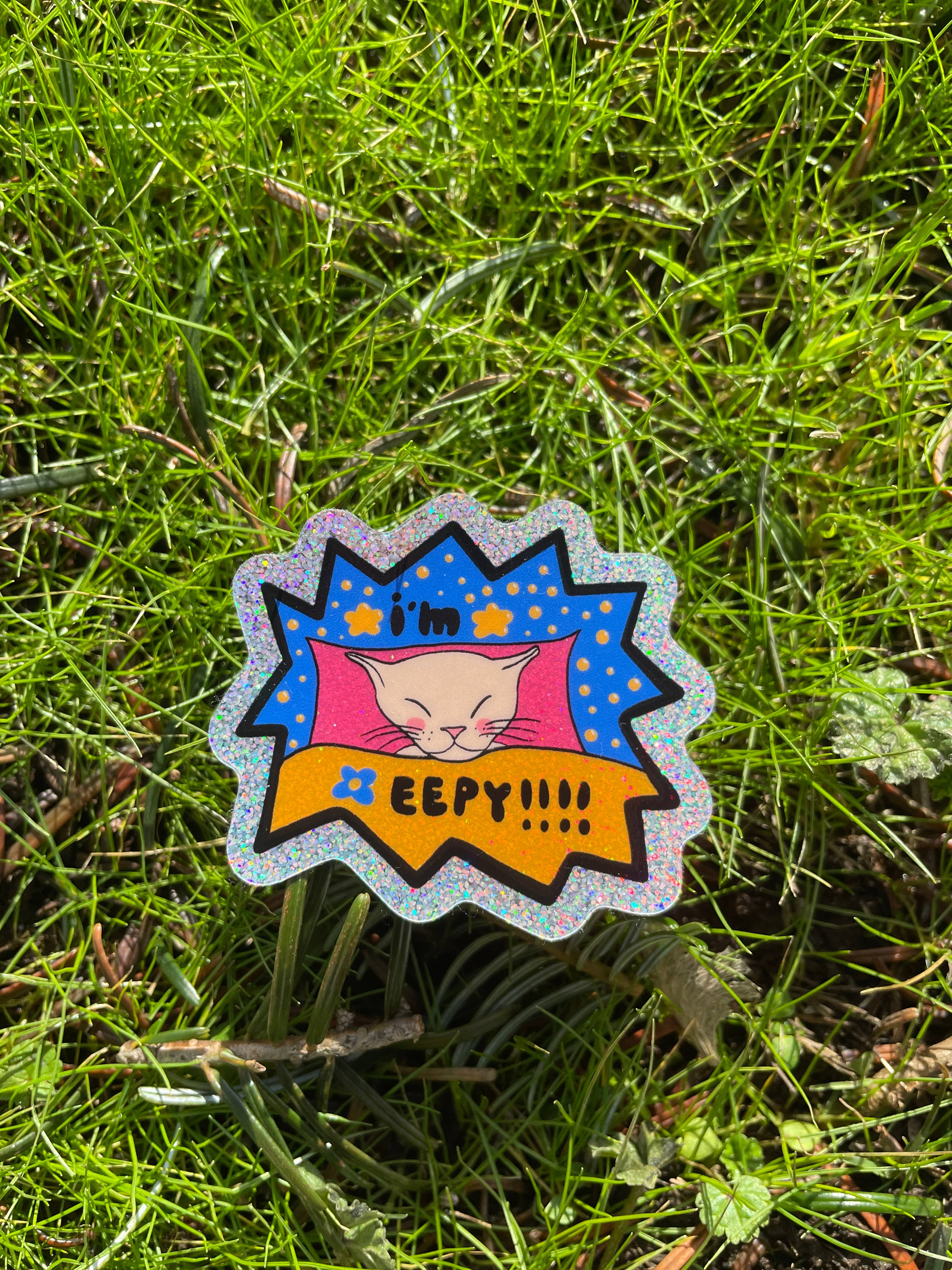 Inner Frog - Wholesale Sticker - I'm Eepy! Sparkly Cute Cat Sticker1