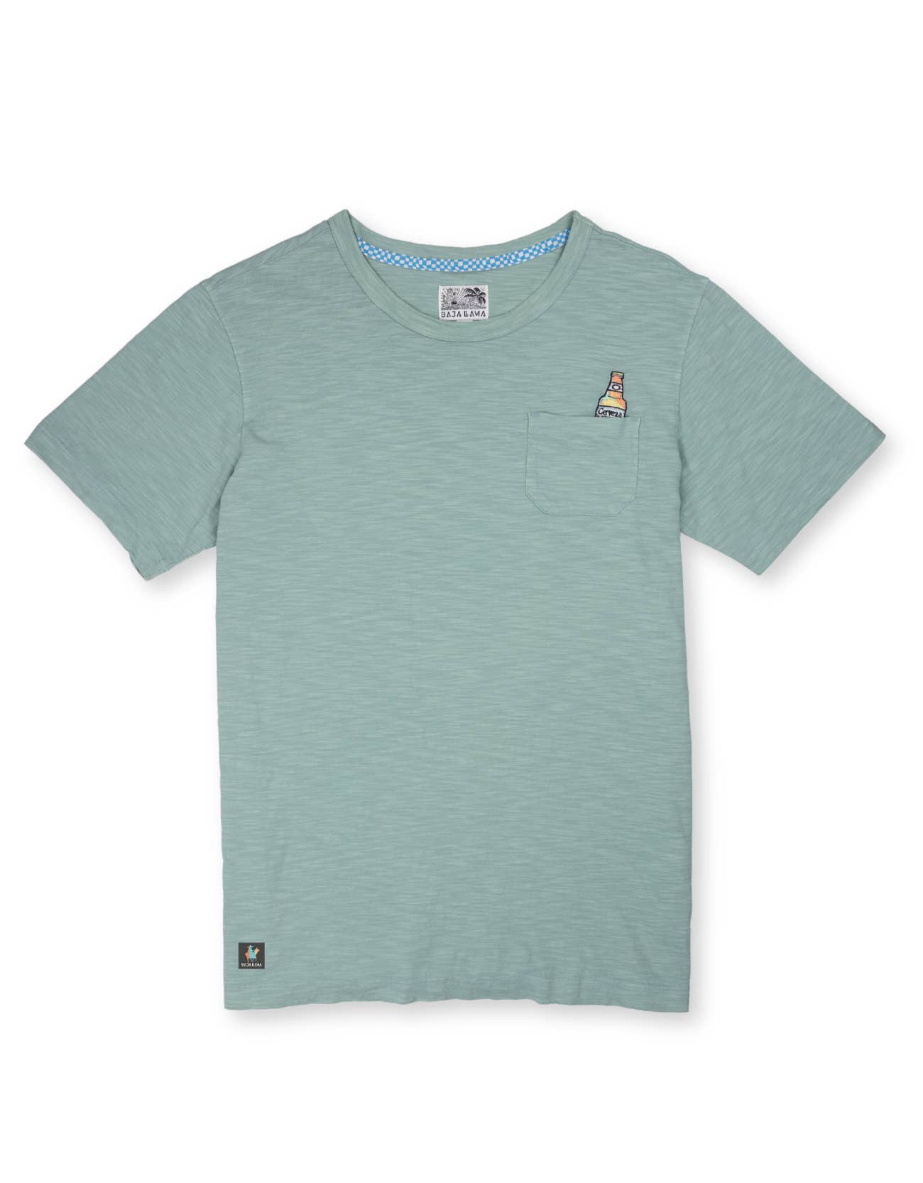 Baja Llama - Wholesale T-shirt – men's - CERVEZA FOR MY FACE-A - SLUB PIMA POCKET TEE