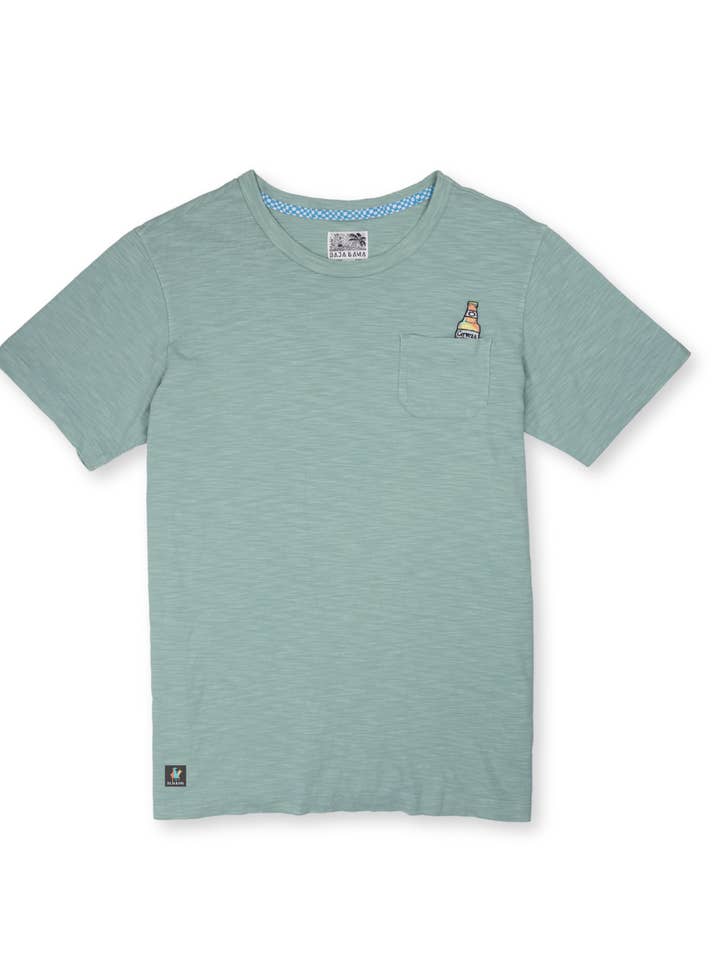 Baja Llama - Wholesale T-shirt – men's - CERVEZA FOR MY FACE-A - SLUB PIMA POCKET TEE0