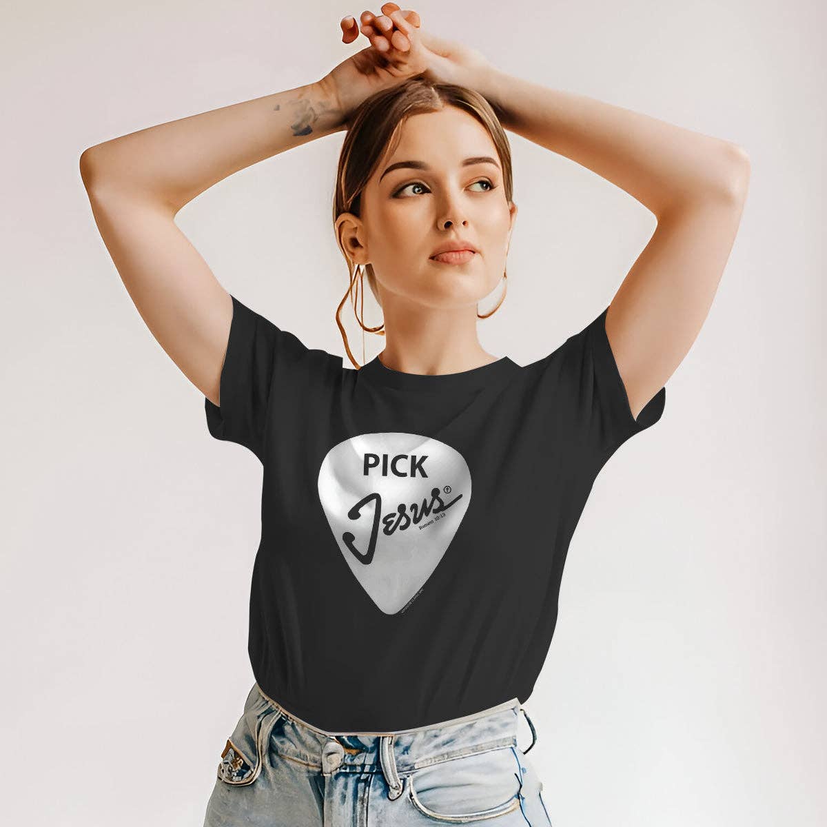 Black Kerusso Christian T-Shirt Pick Jesus for wholesale on Faire1