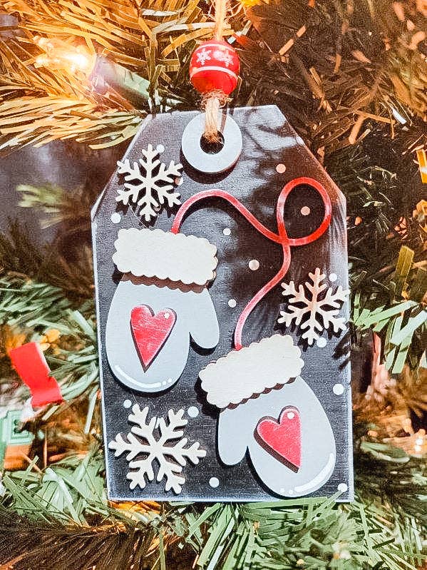 Mittens Gift Card Holder Ornament: for wholesale by Hollow Grove Designs