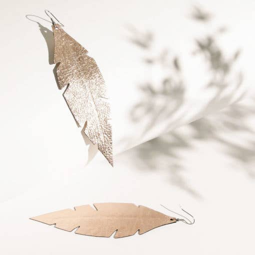 Viaminnet - Wholesale Dangle Earrings - FEATHERS Grande, Rose Gold2