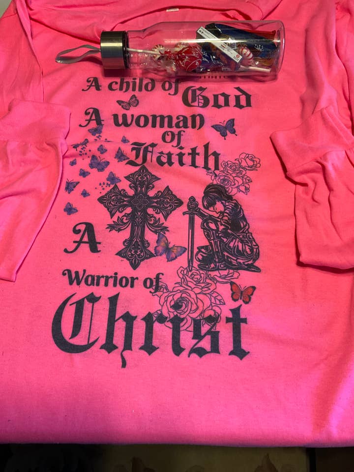 Child of God woman of faith long sleeve tee shirts for wholesale by MM Custom Apparel