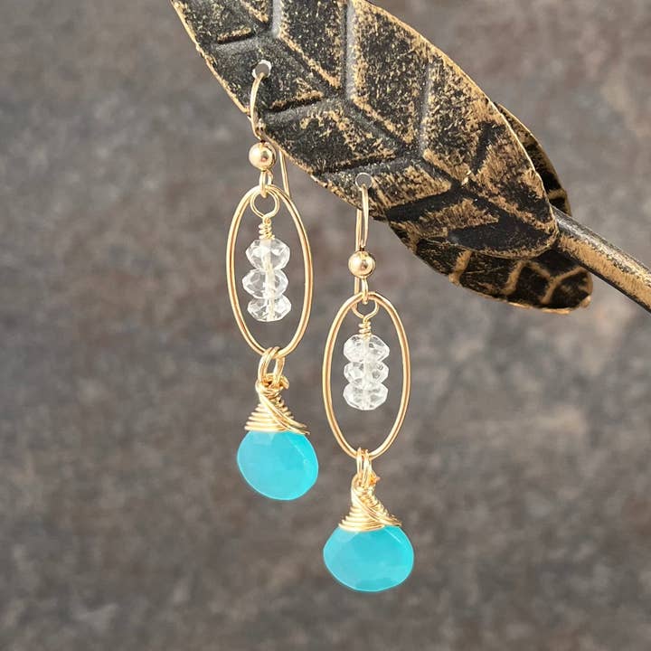 Gemma - Gold and Gemstone Earrings for wholesale by Felicity Jewelry Designs