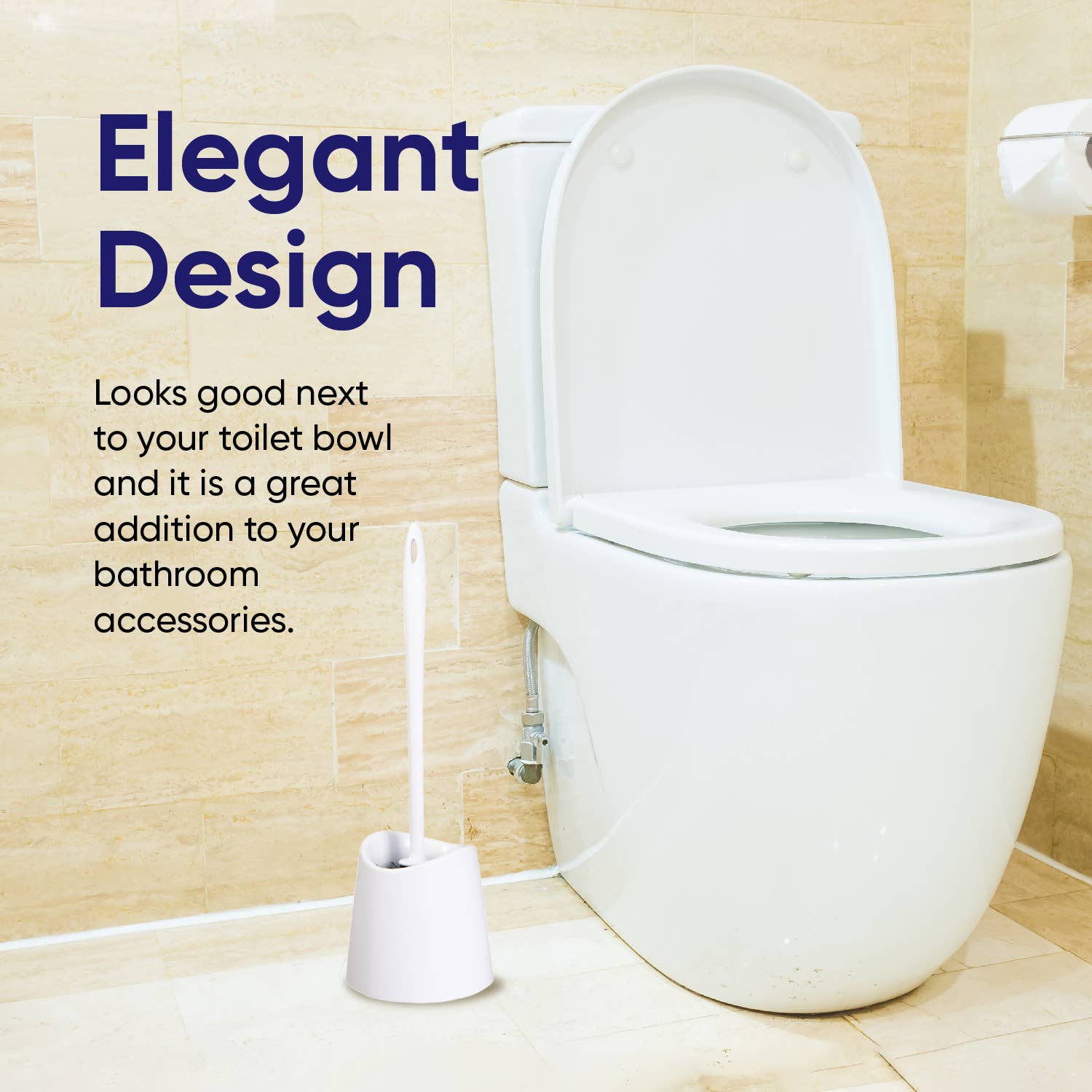 Superio Brand – wholesale Toilet bowl brush – Modern Design Toilet Brush with Matching Caddy/Holder-CS12