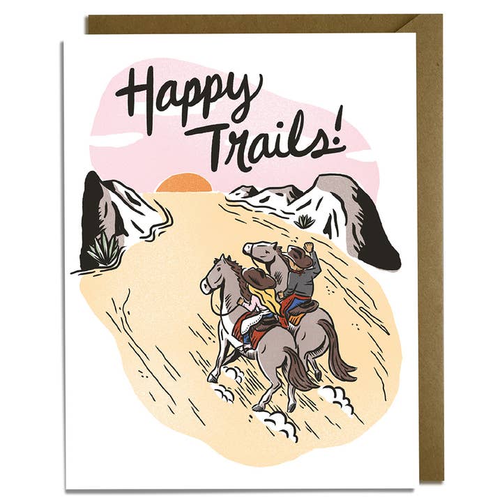 Cartão de casamento Happy Trails por atacado de Kat French Design
