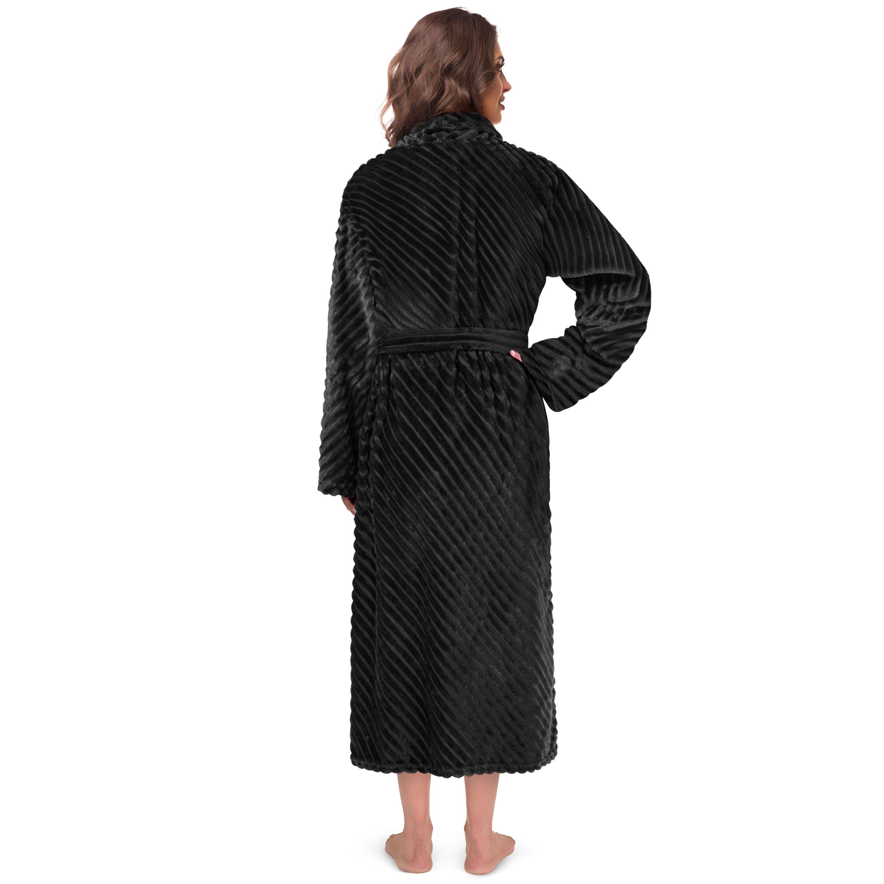 Pavilia - Wholesale Robe - Women's - Women's Ribbed Fleece Robe3