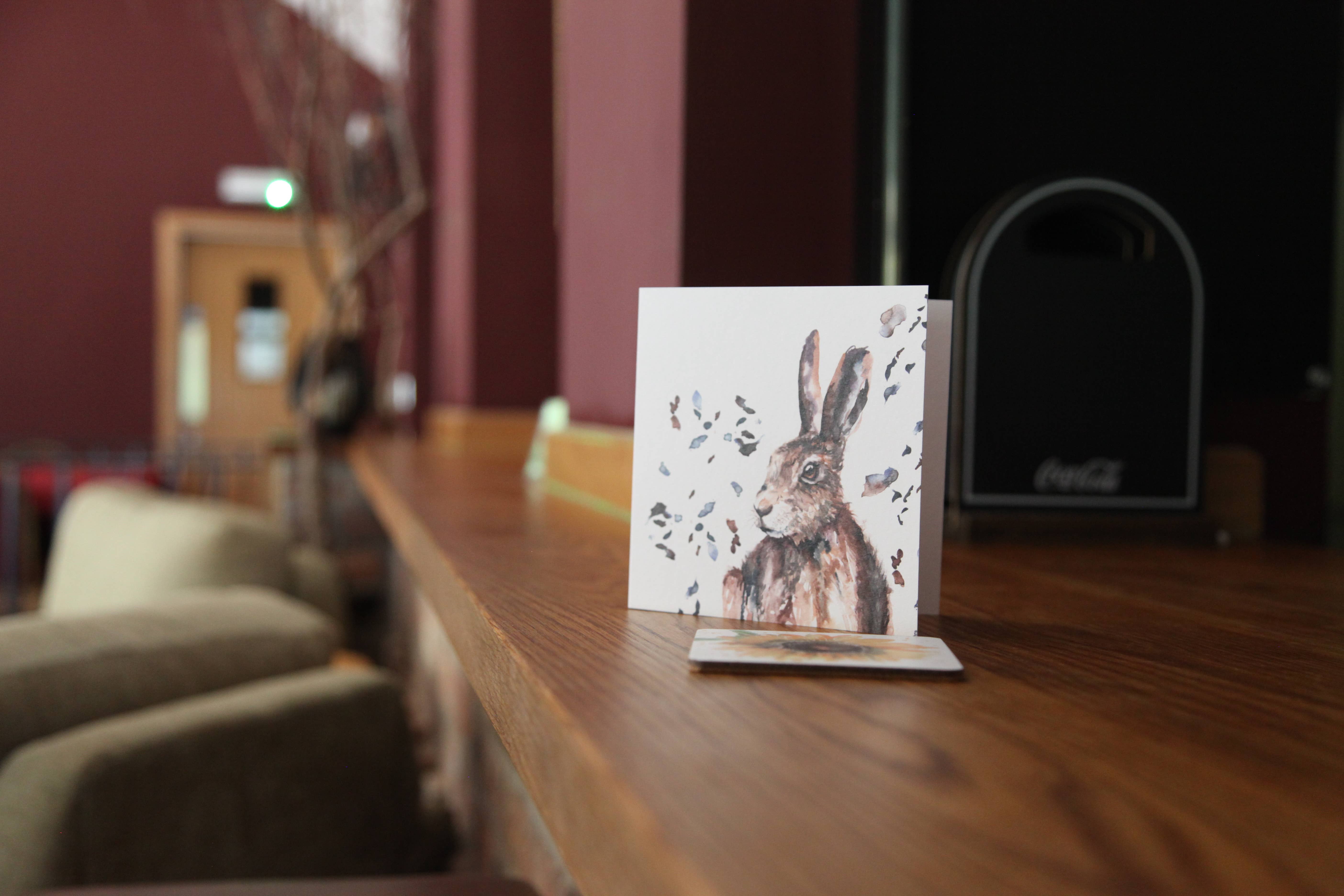 Meg Hawkins Art - Wholesale Everyday Greeting Card - Friesian Cow Greeting Card with Original Watercolour Design1