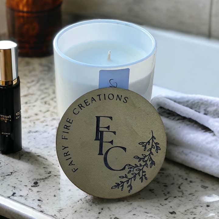 Serafine Candle with Engraved Lid for wholesale by Fairy Fire Creations