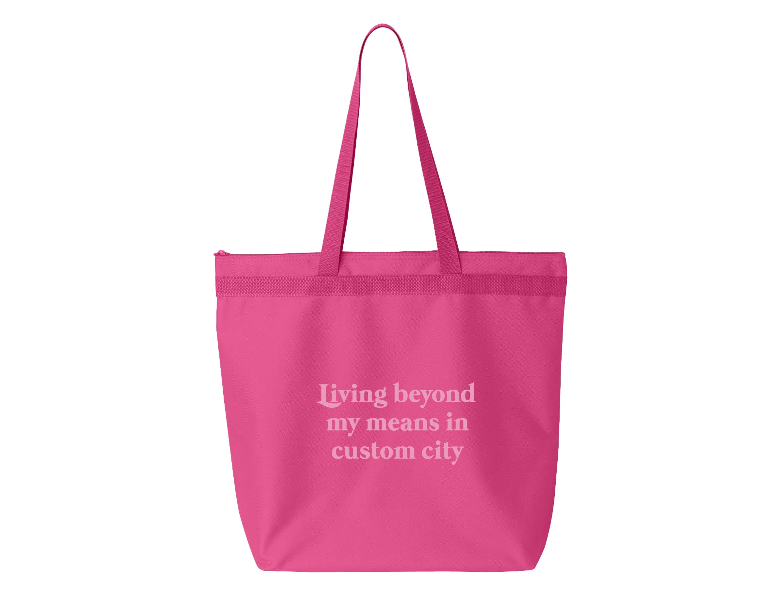 Calm Down Caren - Vendita all'ingrosso Borsa tote - Donna - Vivere al di sopra delle mie possibilità a CUSTOM CITY - Grande borsa con cerniera