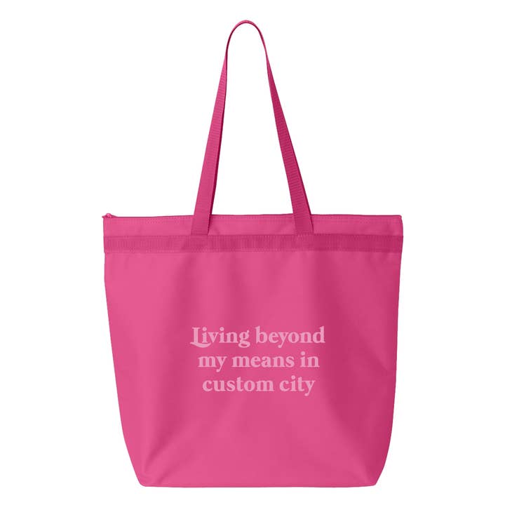 Calm Down Caren - Vendita all'ingrosso Borsa tote - Donna - Vivere al di sopra delle mie possibilità a CUSTOM CITY - Grande borsa con cerniera0