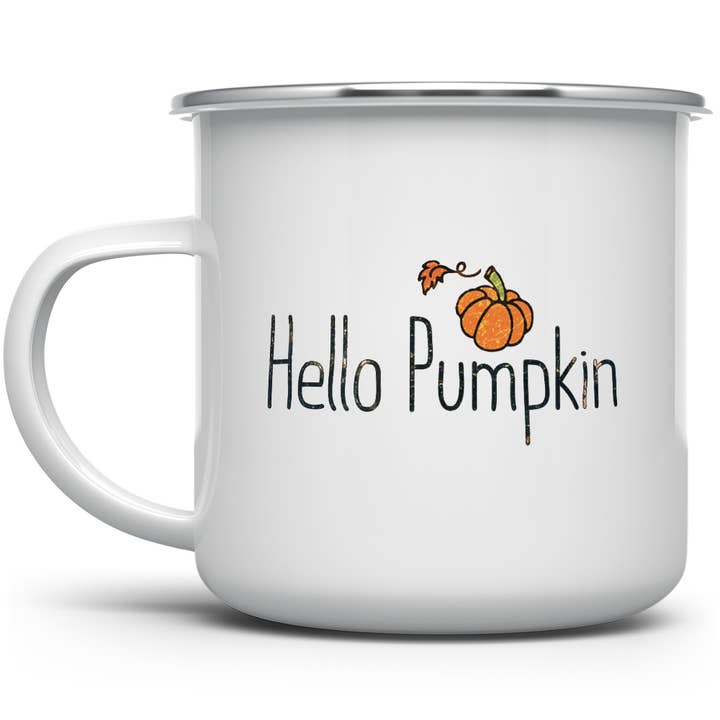 Hello Pumpkin Fall Autumn Season Campfire Camping Mug for wholesale by Loftipop