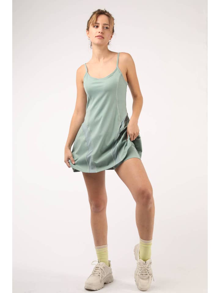 VERY J - Wholesale Athletic Dress - Women's - ND31165-Activewear Mesh Detail Tennis Mini Dress12