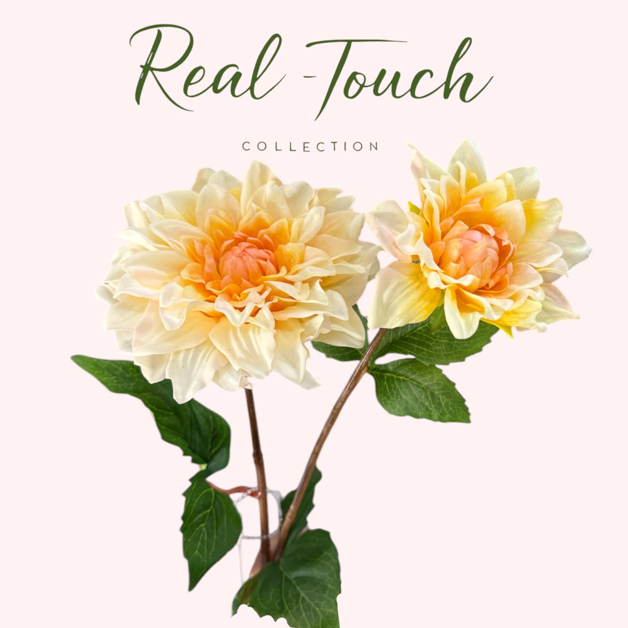 Angel Isabella - Vente Fleurs artificielles - Dahlia Real Touch réaliste de 24 po, 2 fleurs1