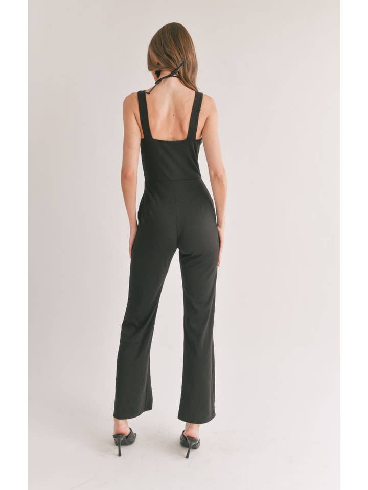 Sage The Label - Wholesale Jumpsuit - Women's - Icon Square Neck Jumpsuit: BLACK