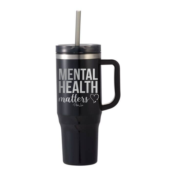 Mental Health Matters | 100% Donation Item (Active Minds) Laser Etched 40oz Tumbler + Straw for wholesale by Piper Lou Collection