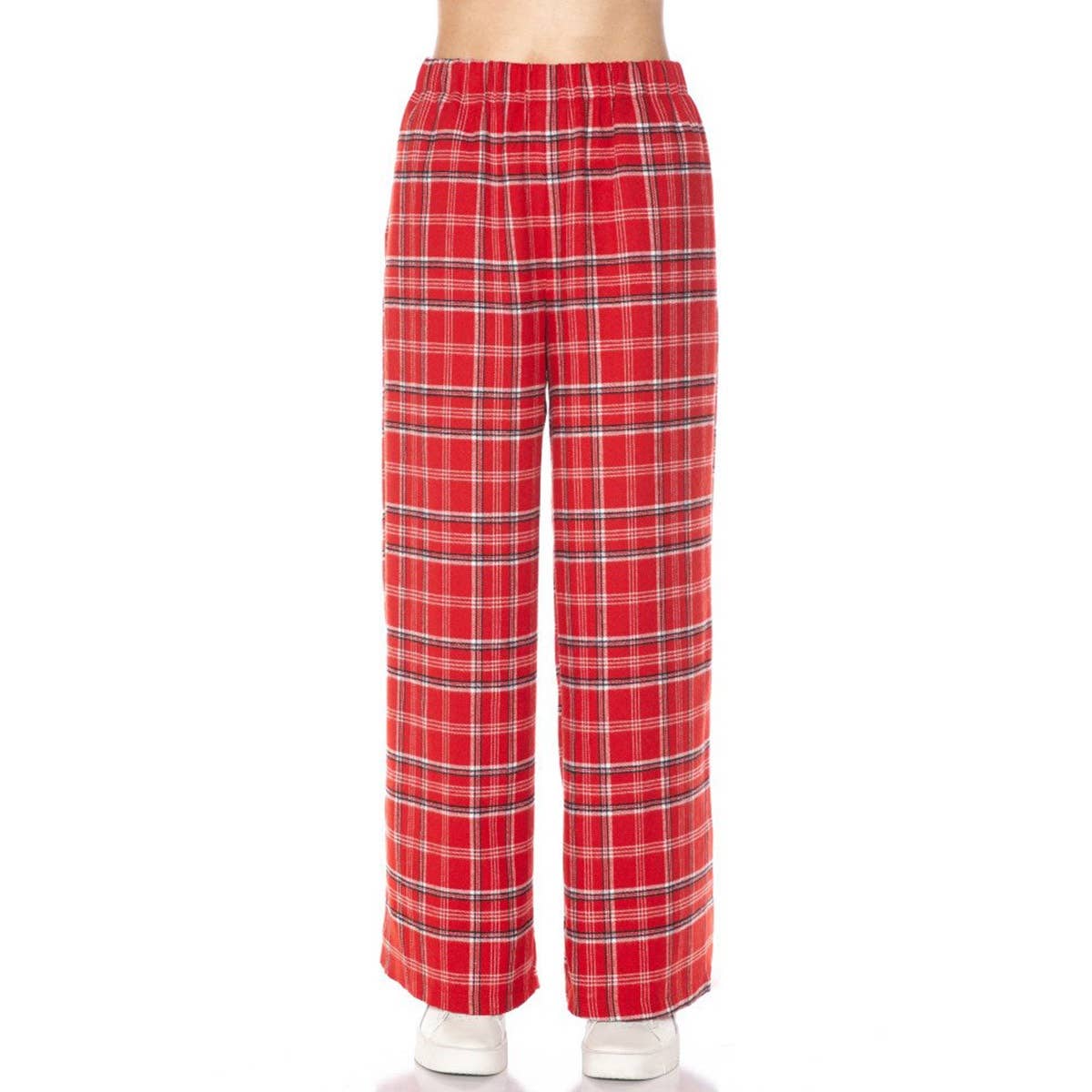 Timeless - Wholesale Pants - Women's - PLAID FLANNEL ELASTIC WAIST POCKETS PAJAMA PANTS 3
