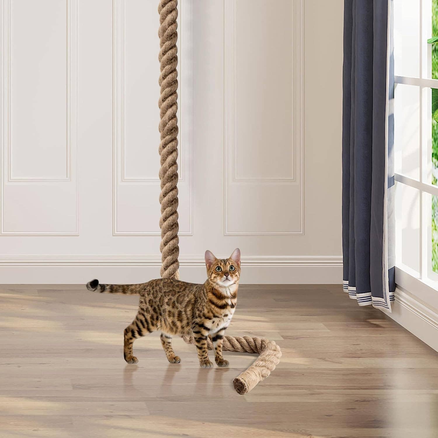 VIGOR – wholesale Pet scratcher – Cat – Cat Climbing Rope with Hook for Ceiling & Wall Mounted7