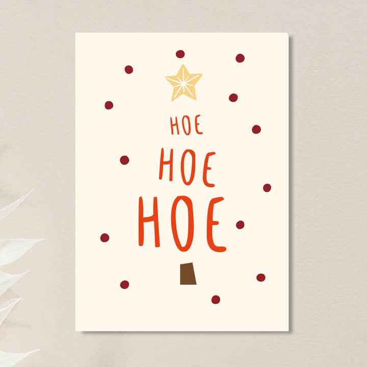 Hoe hoe hoe, Christmas tree sassy greeting card for wholesale by Studio Saba