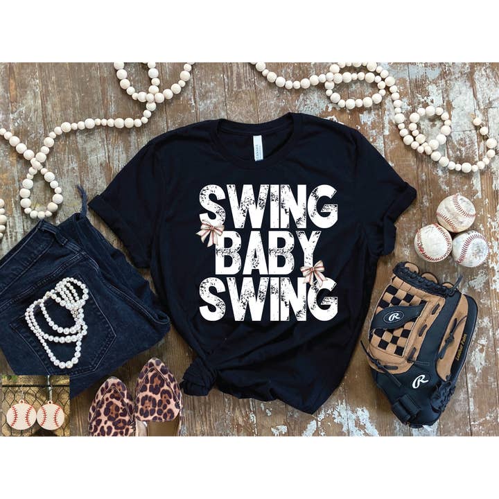 Southern Attitude Designs Inc - Wholesale T-Shirt (Graphic) - Women's - Swing Baby Swing Baseball