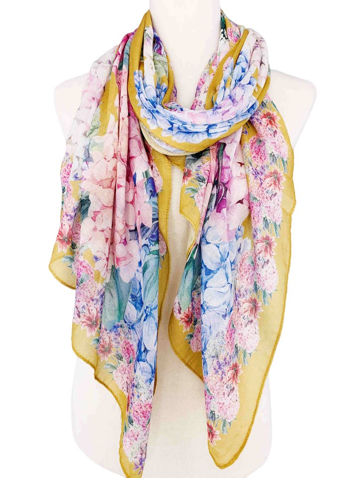 Guld-Multi Hortensia Halsduk/Sjal för wholesale av JC Sunny Fashion
