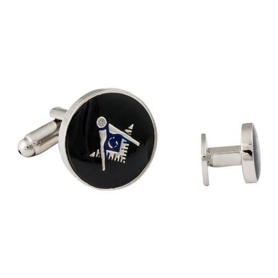 Cuff-Daddy – Engroshandel Manchetknapper/skjorte - Herre – Frimurer Masonic Manchetknapper Studs Sølv Sort