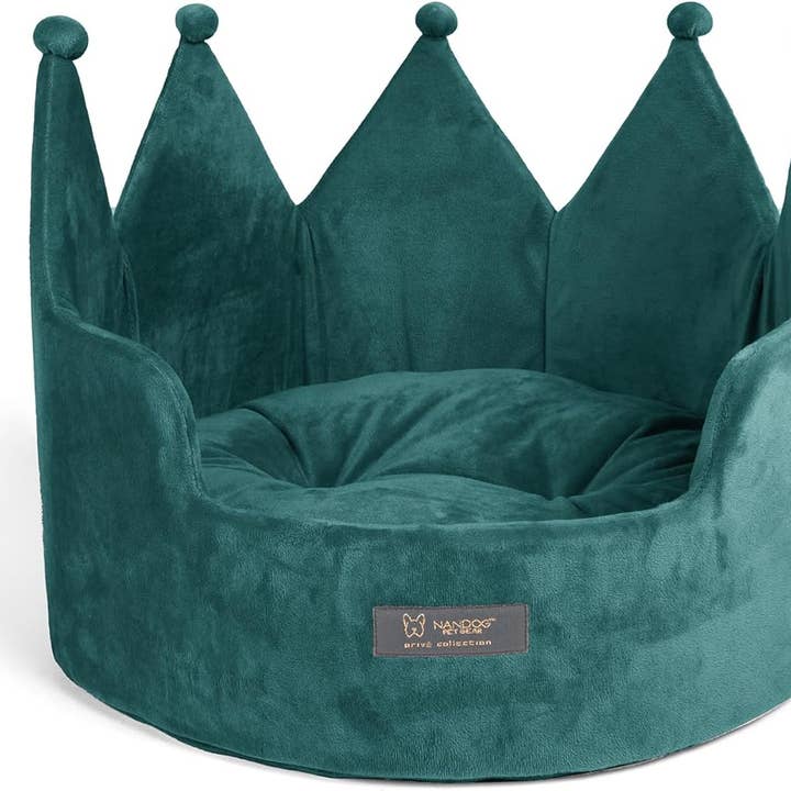 NANDOG PET GEAR FLORIDA – wholesale Pet bed – Cat/dog – NANDOG Prive Collection Large Crown Bed (TEAL GREEN)