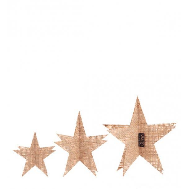 Lübech Living - Wholesale Decorative Tabletop Object - Standing stars, hessian. Nature S/30
