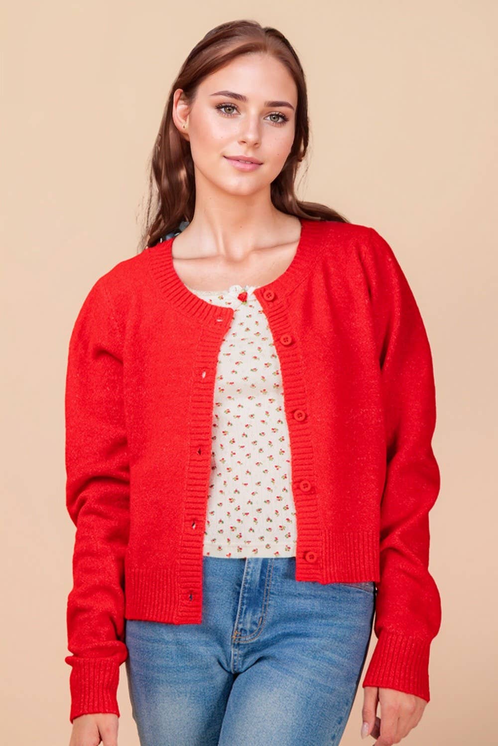 VERY J - Wholesale Cardigan - Women's - 12W3475N-Print & Solid Soft Knit Sweater Cardigan9