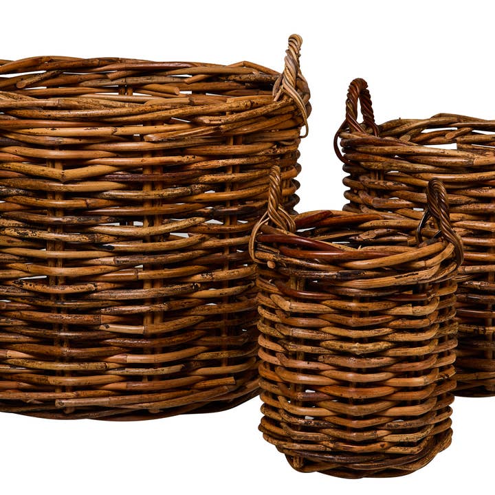 Rush Weaves — Asalam Rattankörbe mit Griffen, Set 1/3 für den Großhandel von Novità Home