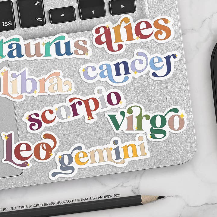 That’s So Andrew - Vente Autocollant - Autocollants rétro en vinyle Zodiac11