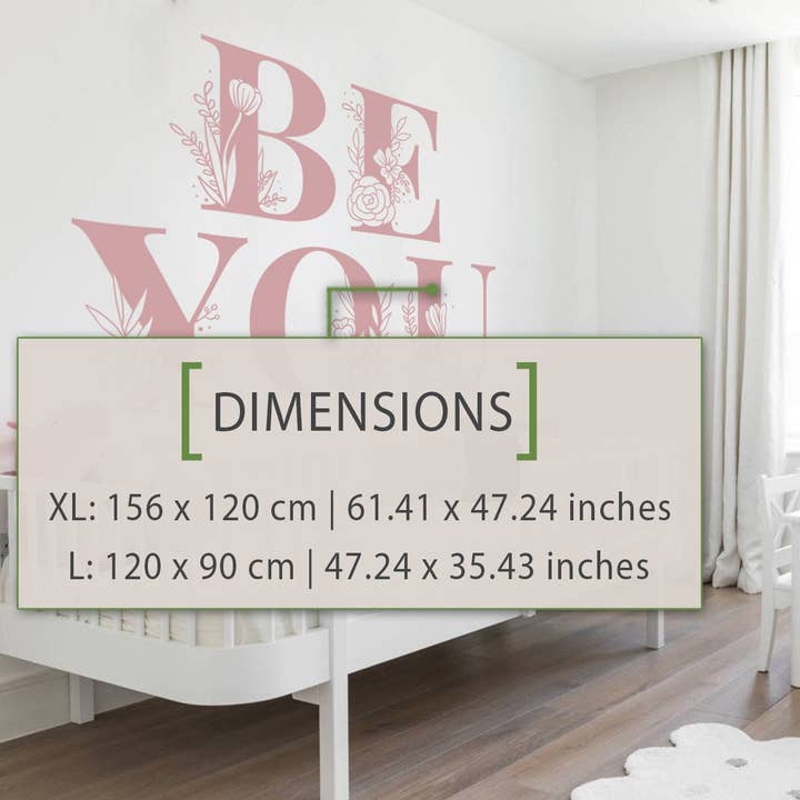 Be You, bloementekst, meisjeskamer, babykamerdecoratie, schattig voor wholesale door KUARKI