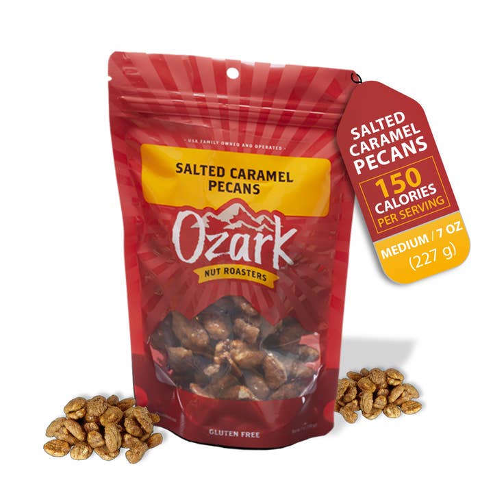 Red - Salted Caramel Pecans for wholesale by Ozark Nut Roasters
