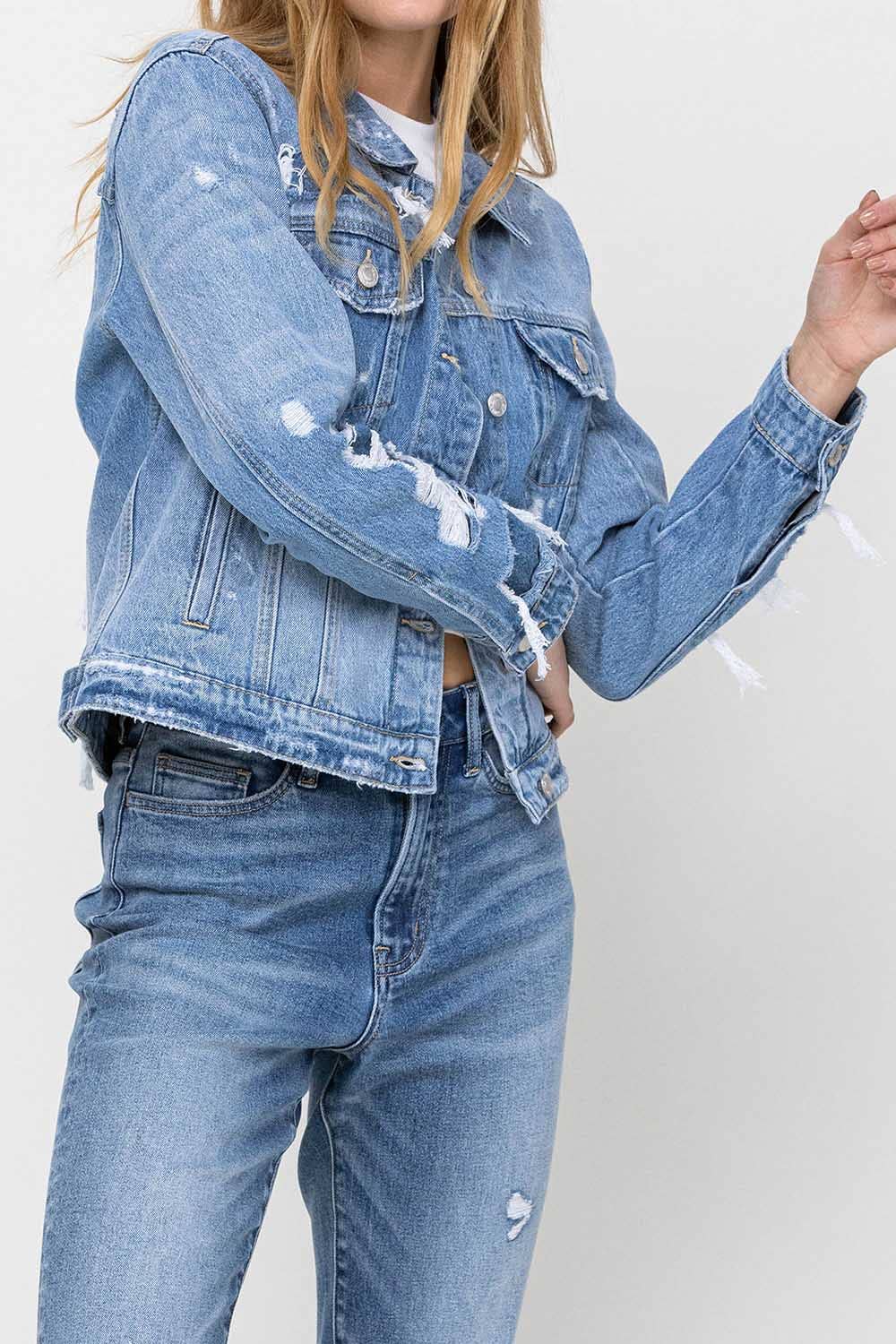 Blaue Seele KLASSISCHE JEANSJACKE IM USED-LOOK V2161J für den Großhandel auf Faire6