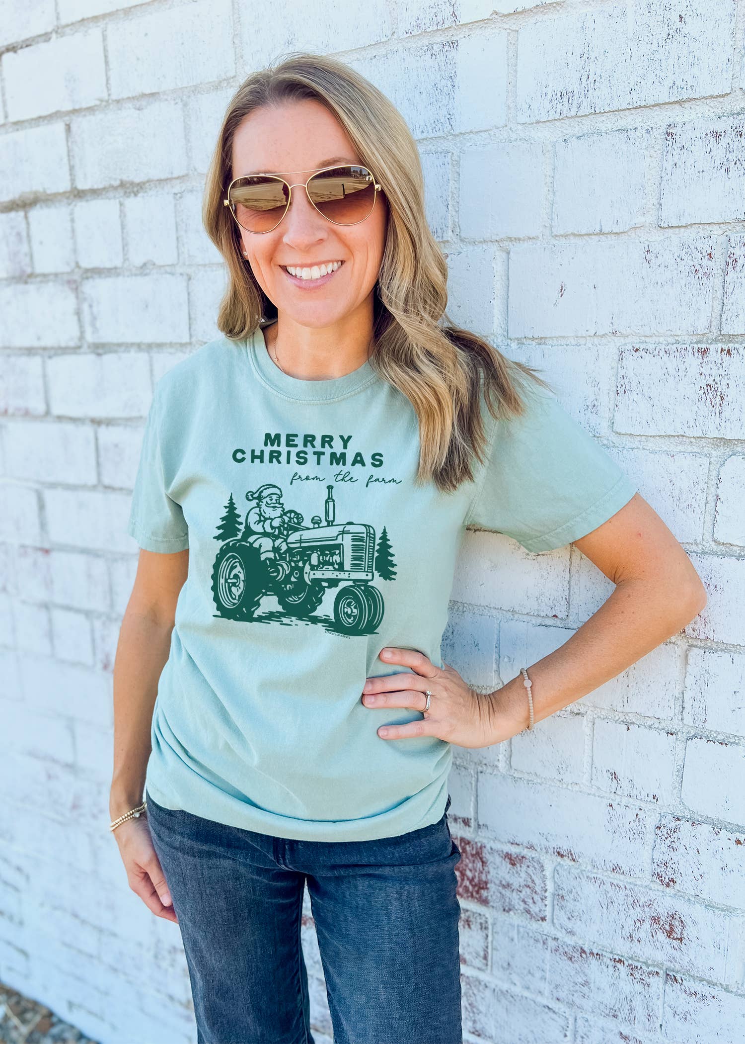 Lemon Lorraine's LLC - Wholesale Screen Printed T-Shirt - Women's - MERRY CHRISTMAS FARM - Graphic Tee4