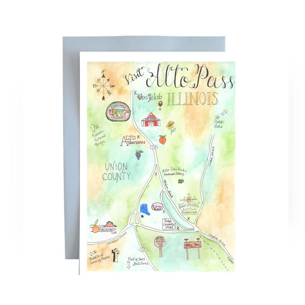 Emily Drew Yates Art & Illustration - Wholesale Everyday Greeting Card - Greeting Cards - Watercolor Calligraphy Maps - 13 Options9