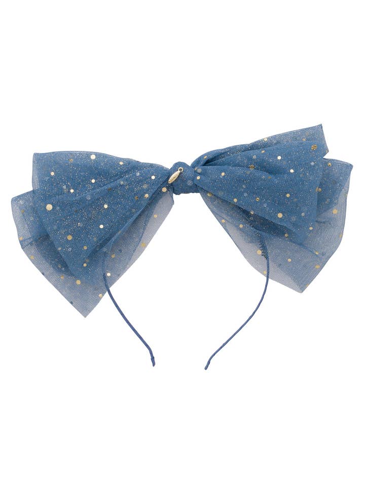 Ava Dot Headband - Blue for wholesale by Project 6 NY Kids