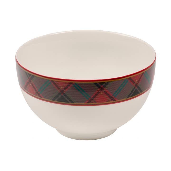 Christmas Tree Tartan Rice Bowl 6" for wholesale by Portmeirion, Spode, Pimpernel, Nacthmann, Wrendale Designs