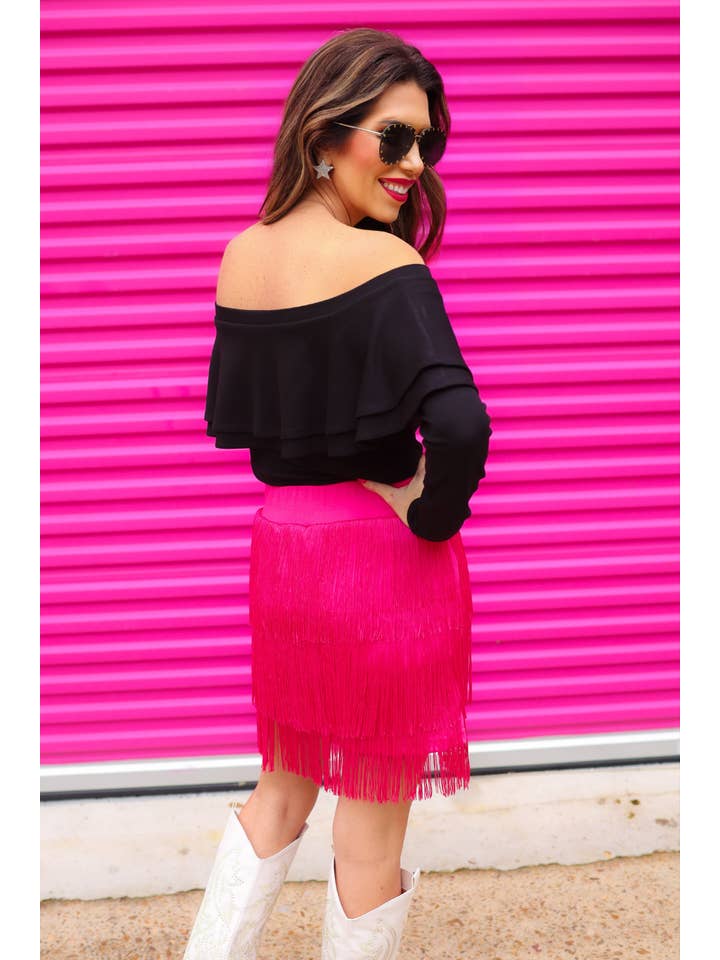Pink Signature Moves Fringe Skort for wholesale on Faire6