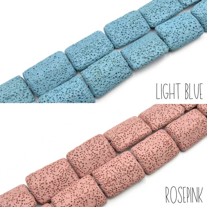 Lava Beads | Rectangle Shaped Beads | Essential Oil Diffuser Beads for wholesale by Only Beads